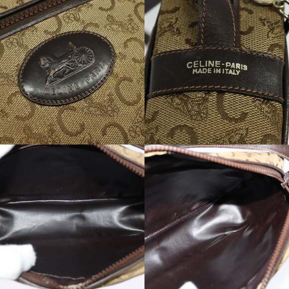 CELINE C Sulky Shoulder Bag Canvas Beige - Picture 11 of 12